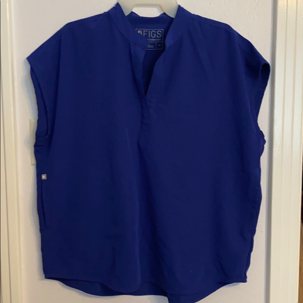 Dark royal blue rafaela scrub top